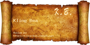 Kling Bea névjegykártya
