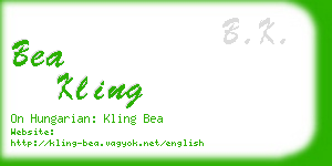 bea kling business card